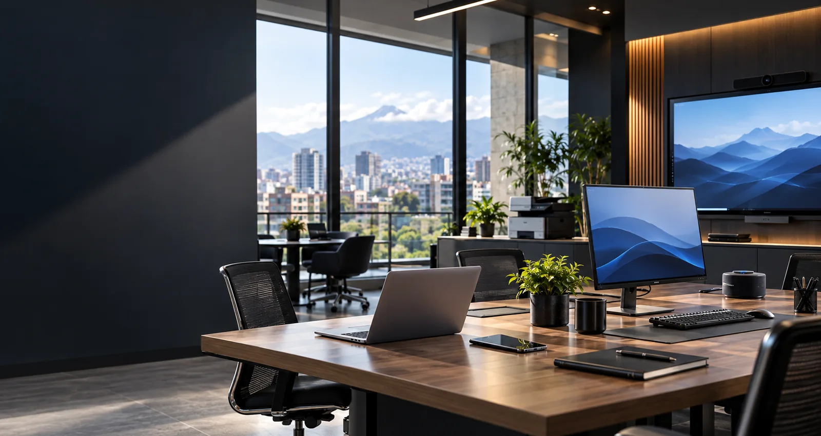 Espacio de trabajo tecnológico contemporáneo